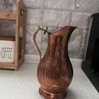 پارچ و لیوان مس|کلکسیون اشیاء عتیقه|اصفهان, جاوان|دیوار