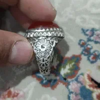 انگشتر نقره عقیق+توپاز