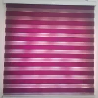 دو عدد پرده زبرا سالم صورتی و بنفش بادمجانی