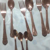 قاشق چنگال مسی