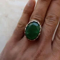 انگشتر فاخر زمرد و شرف الشمس کبیر حکاکی کار دست|جواهرات|کرمان, |دیوار