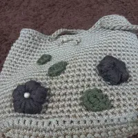 کیف دست بافت با نخ دمسه داخل استر