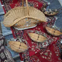 ۴عدد سبد حصیری پایه فلزی شب چله یی