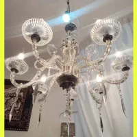 لوستر کریستالی شفاف و مشکی