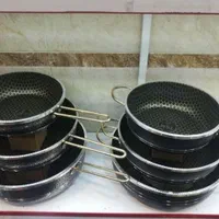 سری ماهیتابه ۳ تکه گرانیت نسوز زنبوری و طرح سنگ