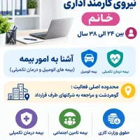 کارمند اداری خانم آشنا به امور بیمه