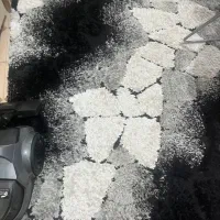 فرش سفید مشکی