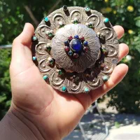 گل سینه نقره ورشو قاجاری