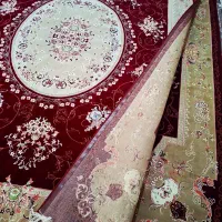 فرش ۱۲متری جفت قرمز لاکی تمام نخی