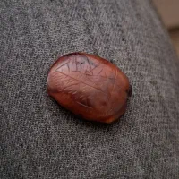 نگین عقیق کهنه خط ملخی قدمت قاجاری|جواهرات|زاهدان, |دیوار