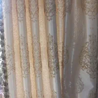 پرده برجسته سفید طلایی