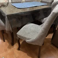 میز نهار ۶ نفره چوبی چوبی همراه شیشه|میز و صندلی غذاخوری|تهران, پردیسان|دیوار