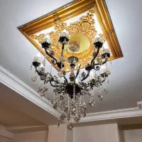 لوستر ده شاخه برنز|لوستر و چراغ آویز|شهریار, شهریار|دیوار