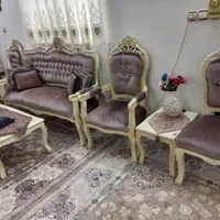 مبلمان ۹ نفره استیل با میز عسلی سالم و تمیز|مبلمان خانگی و میز عسلی|لنگرود, |دیوار