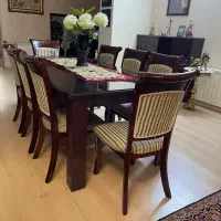 میز غذا خوری ۸ نفره|میز و صندلی غذاخوری|باغ حلی, |دیوار