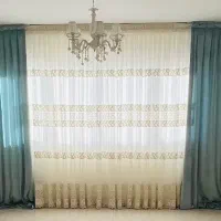 دو عدد پرده پیله ای سفید بدون کناره ها