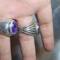 دو عدد انگشتر عقیق کبود و آمیتیس عیار بالا 925|جواهرات|شوش, |دیوار