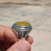 انگشتر نقره مردانه عیار بالا درجه یک نگین شرف شمس