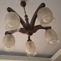 مجموعه لوستر و دیوار کوب چوبی