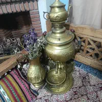 سماور ذغالی سینی پارچ قوری آبگیر برنجی