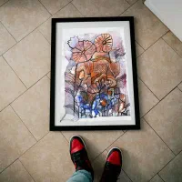 تابلو نقاشی گل مدرن اورجینال 40×30|تابلو، نقاشی، عکس|تهران, کرمان|دیوار