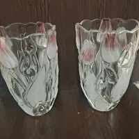 گلدون گل لاله و میوه خوری  وچک صورتی