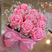 دسته گل جاودانه روبانی|گل مصنوعی|تبریز, |دیوار