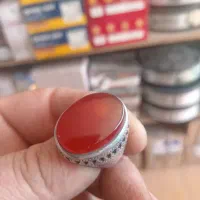 انگشتر عقیق فدیوم شن دار