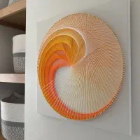 تابلو سه بعدی میخ و نخ ابریشم