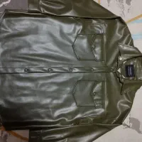 کت چرم زنانه سبز زیتونی