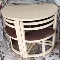 میز ناهارخوری کمجا ۴ نفره قطر ۱متر