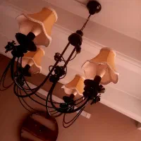 ۲عدد لوستر ۵شاخه چوبی وفانتزی|لوستر و چراغ آویز|ری, اقدسیه|دیوار