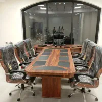 میز مدیریت ۲۲۰ میز کنفرانسی وکیوم چرم دار صندلی