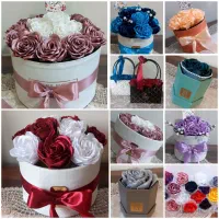 انواع شاخه و باکس های گل رُبانی