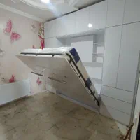 تخت تاشو رنگ گردویی(کد۱۲۰۱)