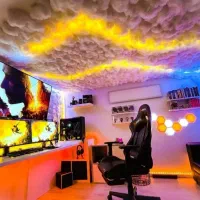 سقف ابری شلنگ نوری زیبایی|لامپ و چراغ|کرمانشاه, |دیوار