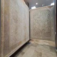 فرش ۹ متری ۱۲۰۰ شانه کرم کارملی سبز نگارین