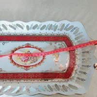 ظروف شیک پذیرایی با طرح گل برجسته و لردشید|ظروف سرو و پذیرایی|شیراز, اصلاح‌نژاد|دیوار