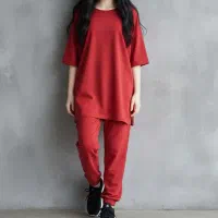 ست تیشرت لانگ و شلوار دم پا کش