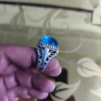 انگشتر نقره اکوامارین