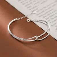 دستبند آبکاری نقره ظریف