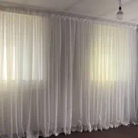 پرده حریر ساده با دوتا والن مخمر نو|پرده، رانر، رومیزی|تبریز, |دیوار