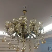 لوستر برنز۶ شاخه و ۱۲شعله و سنگین ،بهمراه لامپ|لوستر و چراغ آویز|سهند, |دیوار