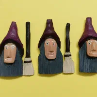 مجسمه چوبی مگنتی هالوین|مجسمه، تندیس، ماکت|نجفآباد, یزدانشهر|دیوار