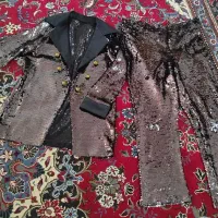 کت شلوار مجلسی پولکی