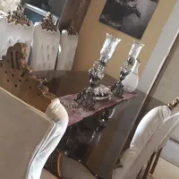 مبلمان استیل سلطنتی سفید رنگ و میز نهارخوری|مبلمان خانگی و میز عسلی|تهران, منیریه|دیوار