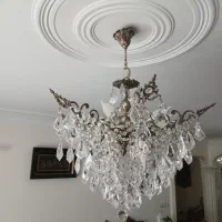 سه عدد لوستر برنجی با کریستال اتریشی|لوستر و چراغ آویز|تهران, شهرک محلاتی|دیوار