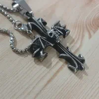 گردن بند مردانه صلیب و انگشتر مفصلی طرح اسکلتی|بدلیجات|اصفهان, عسگریه|دیوار