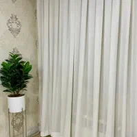 پرده کتان پلیسه بهمراه نوار سرب