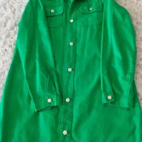 شومیز سبز رنگ کتان|لباس|بندر گز, |دیوار